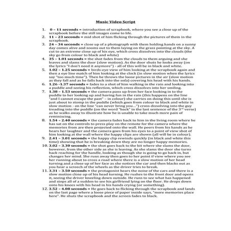 Music Video Script