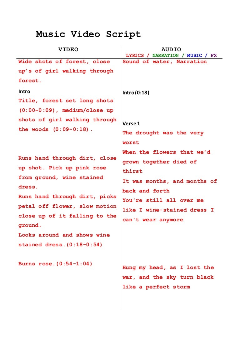 Music video script