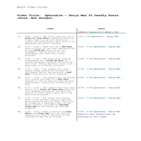 Music Video SCRIPT