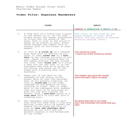 Music video script_template