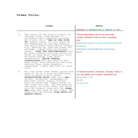 Music video script_template