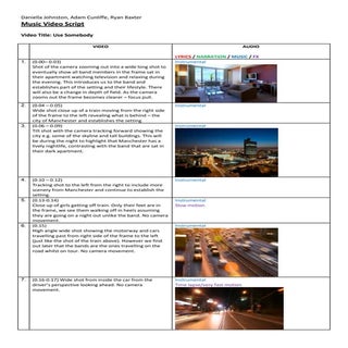 Music video script 
