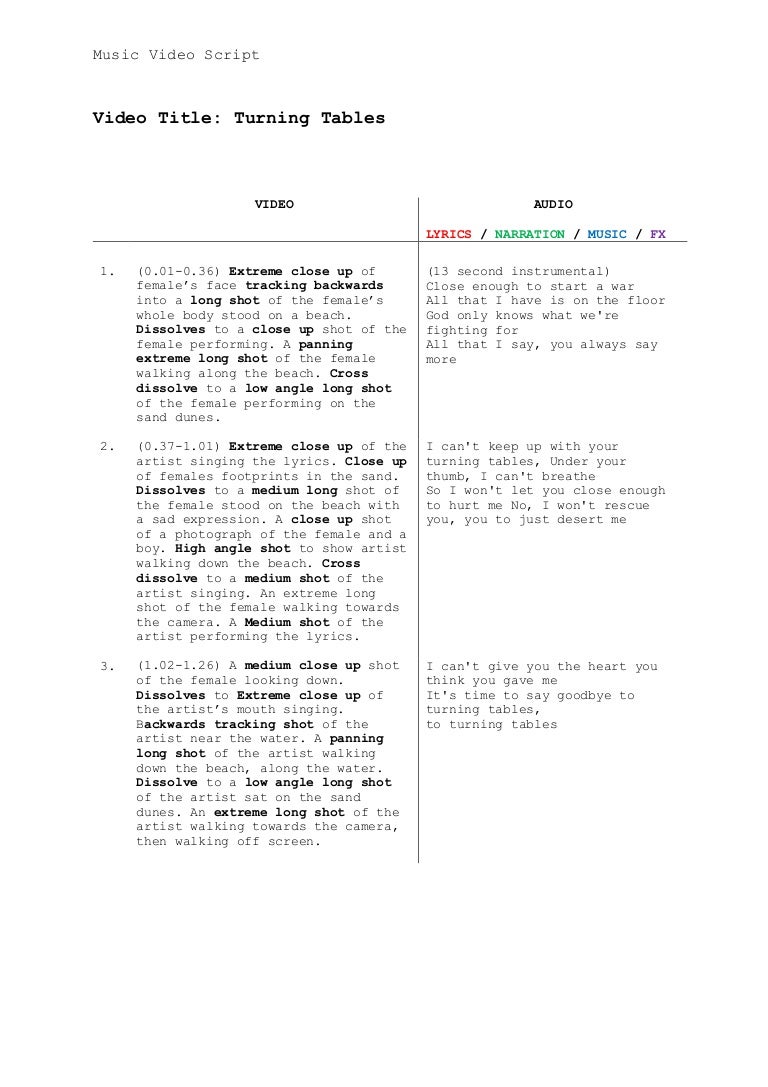 music video script
