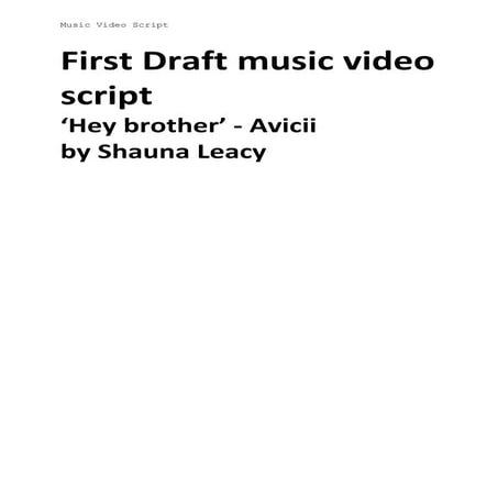 Music video script 