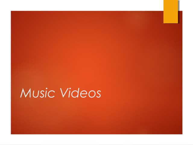Music Video Styles - A2 Media Studies