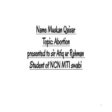 muskan Qaisar presentation of abortion student of BS nursing | PDF