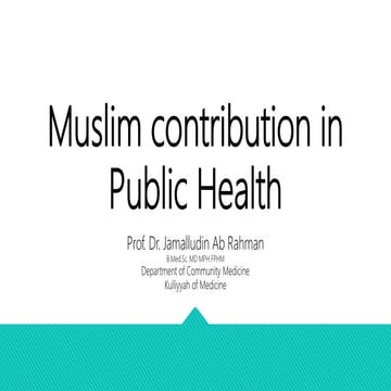 Muslim contribution to public health