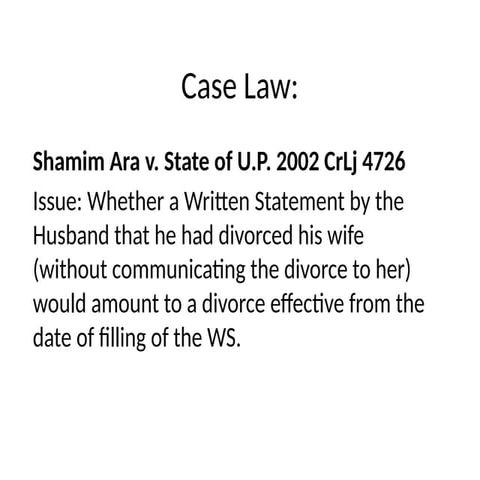 Muslim Marriage Case Laws Family PPT.pptx