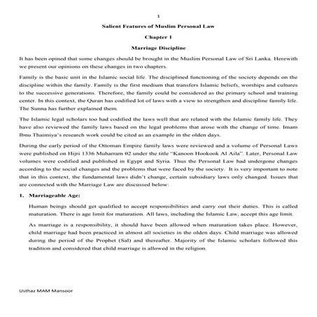 Muslim personal law (MMDA SriLanka) | PDF