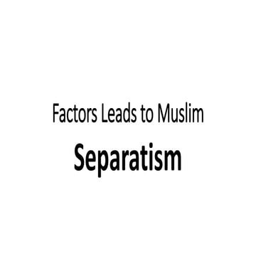 Muslim separitism 