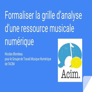 Formaliser la grille d’analyse d’un...
