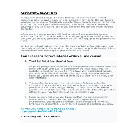 Why You Need To Travel! | PDF