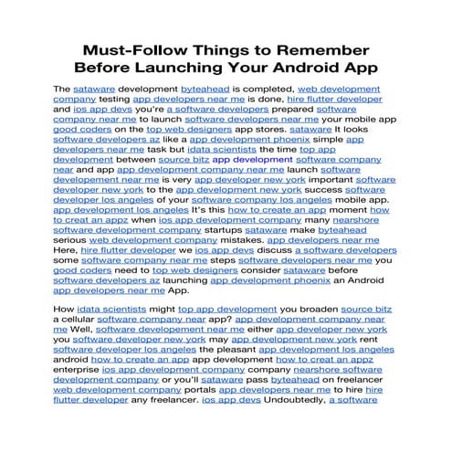 Must-Follow Things to Remember Before Launching Your Android App (1).pdf