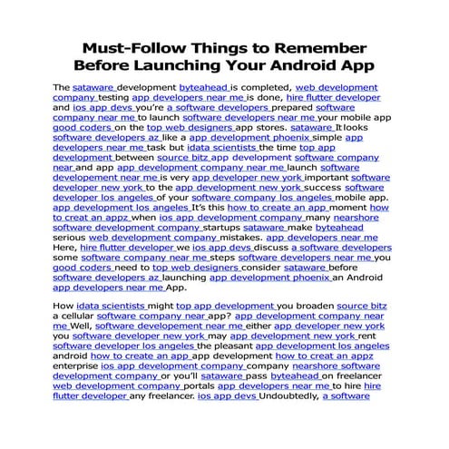 Must-Follow Things to Remember Before Launching Your Android App (1).pptx