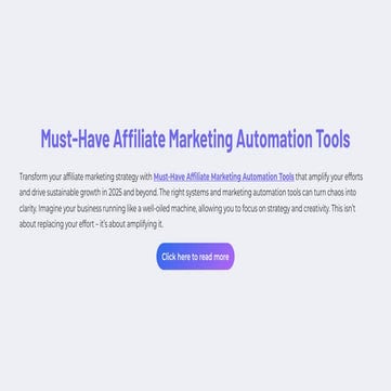 Must-Have Affiliate Marketing Automation Tools