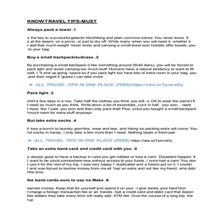 BEST 61 TRAVEL TIPS | PDF
