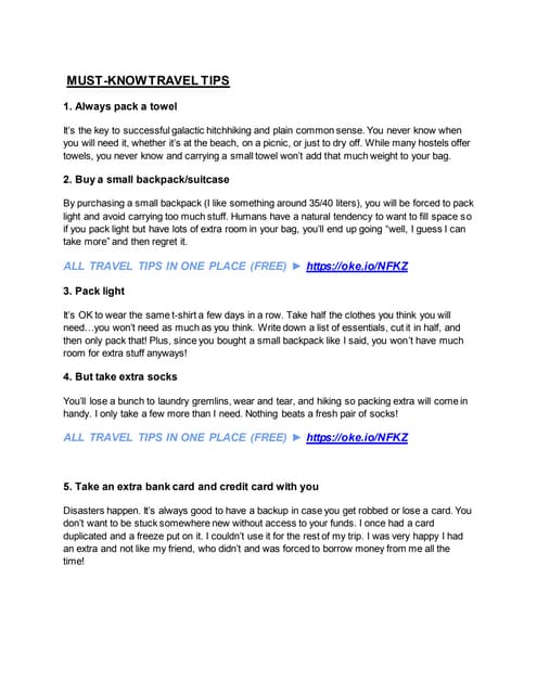 Must Know Travel Tips Pdf Must Know Travel Tips Pdf