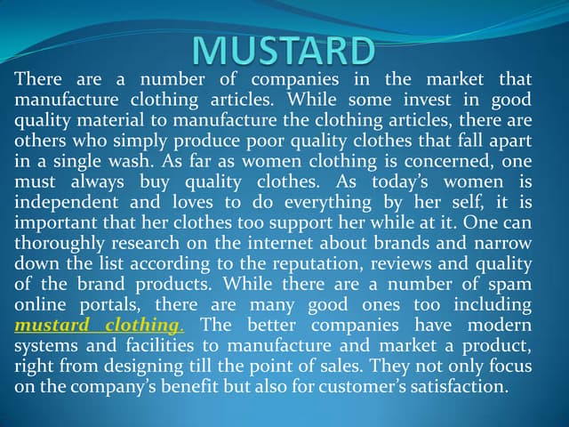 Mustard ppt