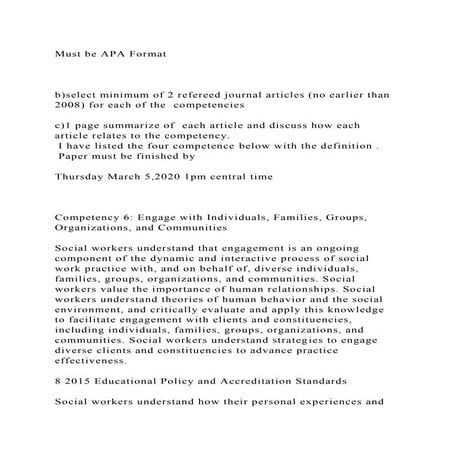 Must be APA Format b)select minimum of 2 refereed journal ar.docx