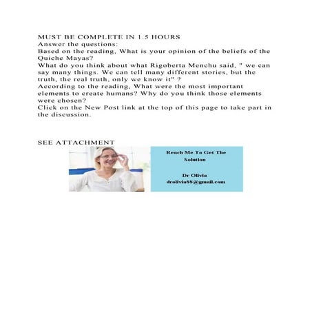 MUST BE COMPLETE IN 1.5 HOURSAnswer the questions Based on the .docx