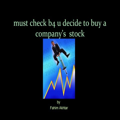 Must check b4 u buy a Stock