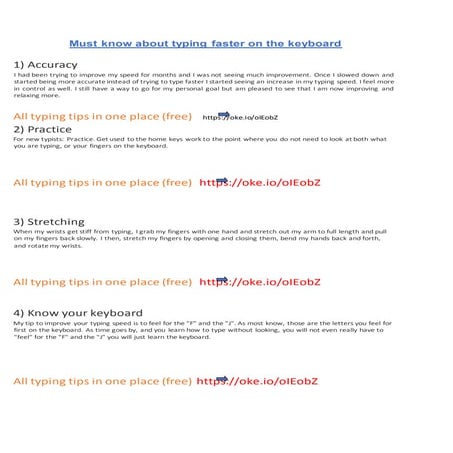 Must know about typing faster on the keyboard