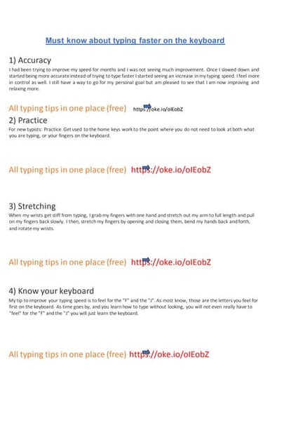 Must know about typing faster on the keyboard