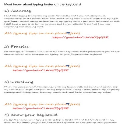 Must know about typing faster on the keyboard | DOCX
