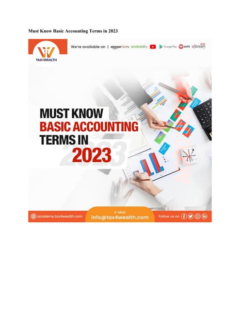 Must Know Basic Accounting Terms in 2023 | Academy Tax4wealth
