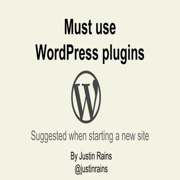 Must use word press plugins