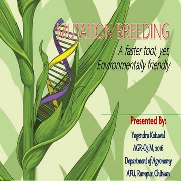 Mutation breeding in Plants