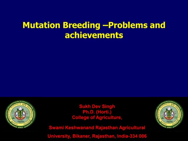 Mutation breeding in Plants | PPTX
