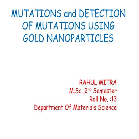 Methods for detecting mutations in DNA | PDF