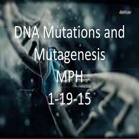 Mutations and mutagenesis MPH 19 1-15