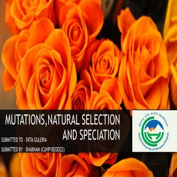 Mutations,natural selection and speciation