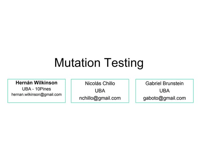 Mutation Testing