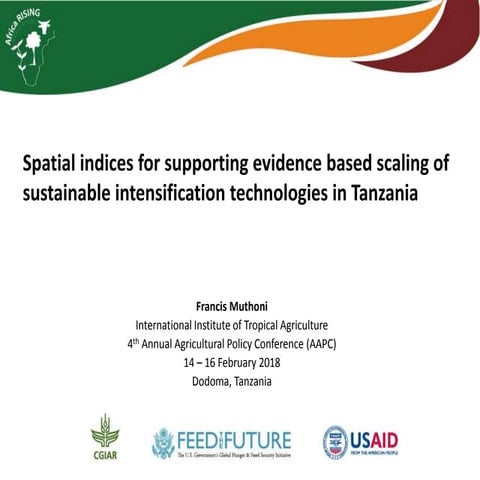 Spatial indices for supporting evidence based scaling of sustainable intensif...