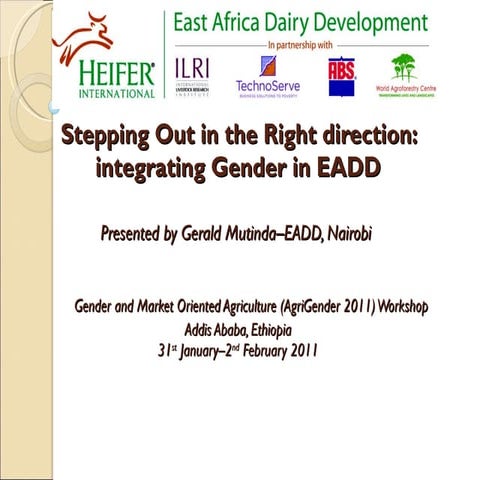 Stepping out in the right direction: Integrating gender in EADD