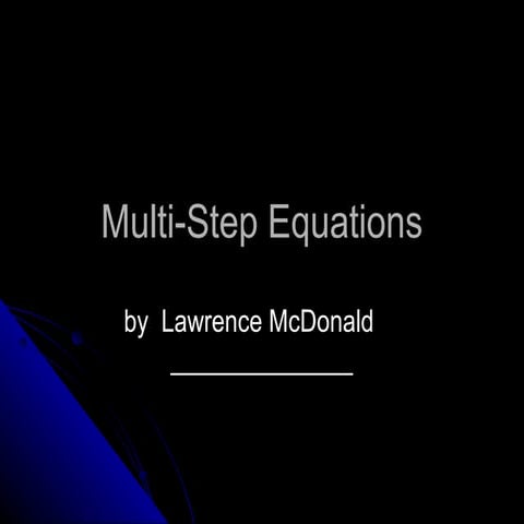 Muti step equation power point