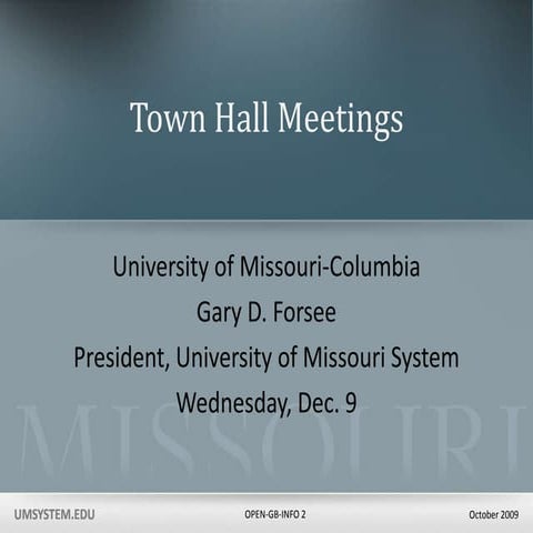 MU Town Hall Meeting