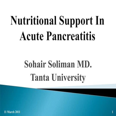 Nutrition in pancreatitis shw