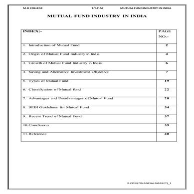 Mutual fund industry in india