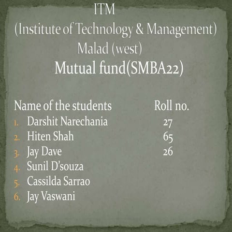 Mutual fund main