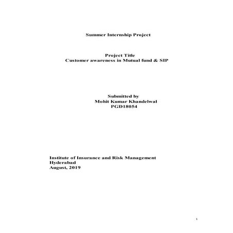 Mutual fund report | DOCX | Mutual Funds | Personal Investing