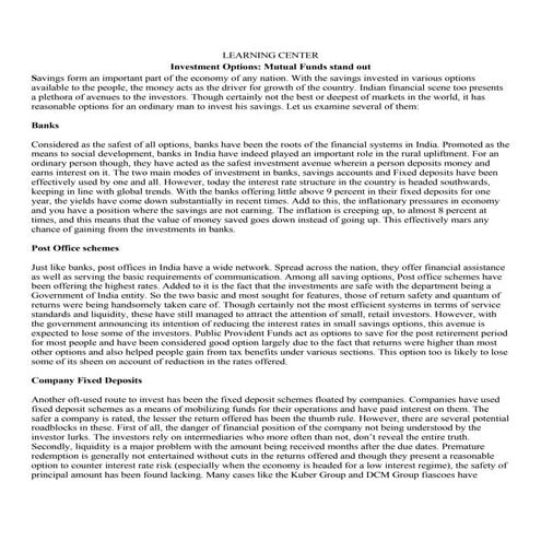 Mutual Funds   Learning Center