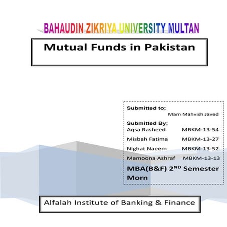 Mutual funds report