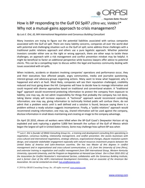 Crisis management essay