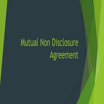 Mutual non disclosure agreement