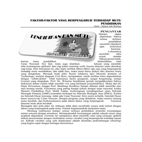 MUTU DAN PENDIDIKAN - DJOKO AW