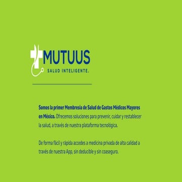 MUTUUS PRIMERA MEMBRESÍA DE SALUD | PDF